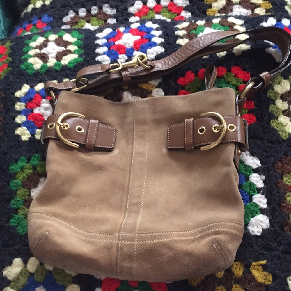 Coach Bag in Tan Suede